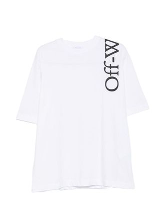 Off-white T-shirt in cotone skate verticale color bianco sporco
