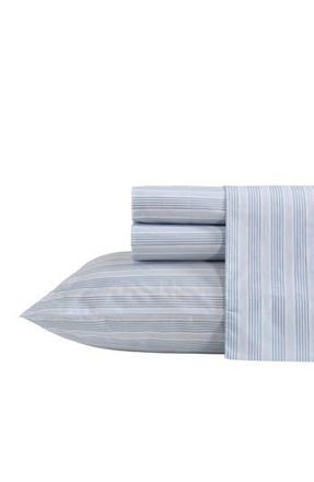 Nautica Tayleur Stripe 200 Thread Count Cotton Percale Sheet Set in Blue at Nordstrom Rack, Size Twin X-Long