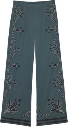 mare di latte Arabeske Wijde Katoenen Broek Leisteen - Dames - Wijde Broeken - Zwart - M - Katoen - Broeken