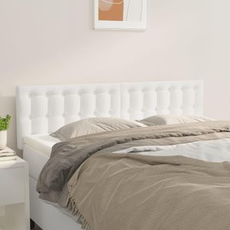 vidaXL Cabeceros 2 Unidades Cuero Sint&eacute;tico Blanco 72x5x78/88 Cm Vidaxl