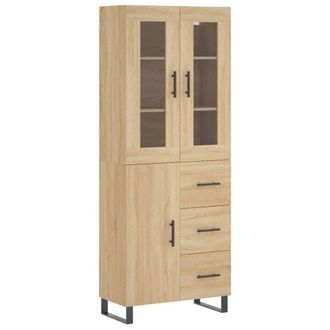 Berkfield Home Highboard Sonoma Oak 69.5x34x180 cm Engineered Wood in Light Brown