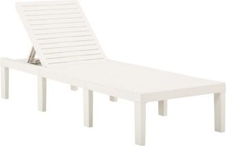 vidaXL Tumbona de plástico blanco Vidaxl