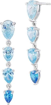Savvy Cie Jewels Silver Cz Drop Earrings