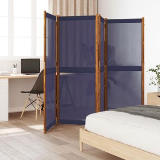 Berkfield Home 4-Panel Room Divider Dark Blue 280x180 cm