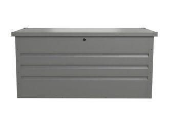 VENTE-UNIQUE.COM Ba&uacute;l de jard&iacute;n metal gris