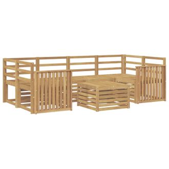 vidaXL Conjunto De Sof&aacute;s De Exterior 7 Pcs Blanco Vidaxl