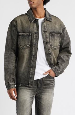 Rta Norris Washed Denim Shirt Jacket in Ash Storm at Nordstrom, Size Xxx-Large