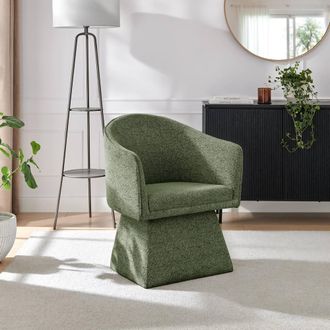 Furniturebox Vera Fabric Accent Chair in Green