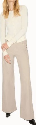 Re/Done Cashmere Crewneck Cardigan In Ivory