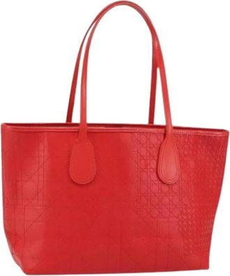 Dior Pre-owned Tote Bags, female, Red, Size: ONE SIZE Pre-owned Vintage Canvas Tote Bag