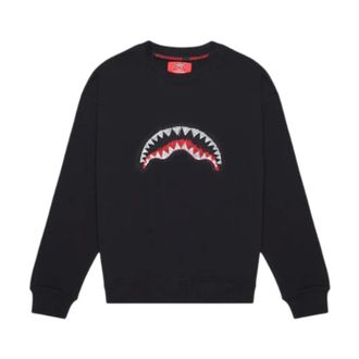 Sprayground Sweatshirts, male, Black, Size: L Scribble Embroidery Shark Crew