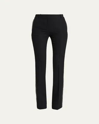 Versace Studded Slim Wool Trousers