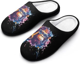 Generic Peace Sign Bigfoot Sasquatch Mens Slippers Comfortable And Non-slip Cotton Slipper Shoe for House