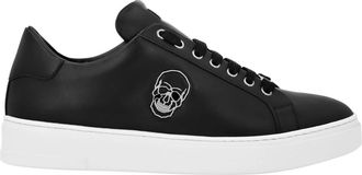 Philipp Plein Nappa Leather Lo-Top Sneakers Skull - unisex - Sneakers - Zwart - 38 EU - Leer - Schoenen