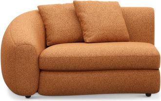 Castlery Fable Left Arm Sofa Customized, Performance Boucle, Rust, Spill Resistant, Ultra Deep Seats for Sofas, Castlery