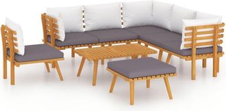 vidaXL Muebles De Jard&iacute;n 8 Piezas Con Cojines Madera Maciza De Acacia Vidaxl