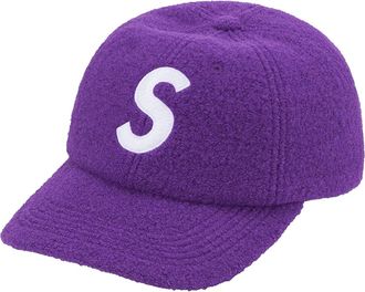 SUPREME Boiled Wool S Logo 6-Panel Purple White SUP-FW22-1038