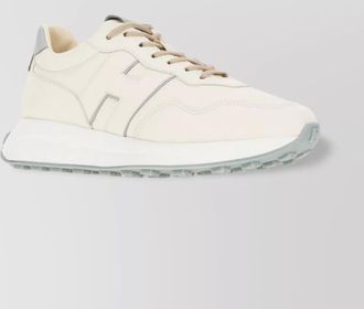 Hogan leather sneakers with contrast heel tab