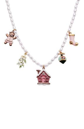 Alex and Ani Pink Christmas Beaded Charm Necklace in Gold at Nordstrom
