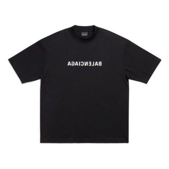 Balenciaga Mirror Balenciaga T-Shirt Medium Fit Black 612966TNVR21070