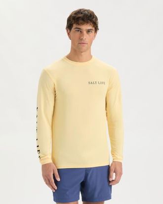 Salt Life Canopy Performance Long Sleeve Tee in Golden Haze Heather at Nordstrom, Size Xx-Large