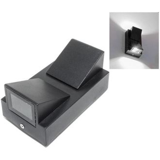 Trade Shop Trade Shop Traesio - Trade Shop - Applique Lampada Faretto Per Uso Esterno A Led Luce 6500k 10w Nero Luce A 2 Vie