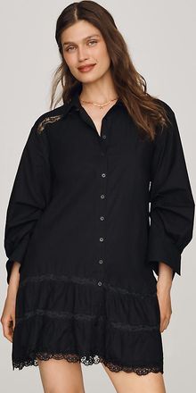 Maeve 100% Cotton Lace-Trim Shirtdress