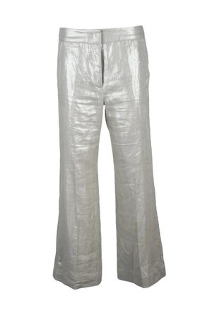 Marella Sport Linen Pants - Silver