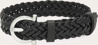 Ferragamo Men Woven bracelet with Gancini clasp Black