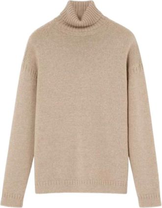Loro Piana Geribbelde Coltrui Trui - Heren - Cashmere truien - Beige - M - Kasjmier - Truien & Vesten
