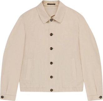 Slowear Blouson - Heren - Bomber jackets - Beige - L - Wol - Jassen