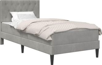 vidaXL Estructura De Cama Con Colch&oacute;n Gris Claro 100 X 200 Cm Vidaxl