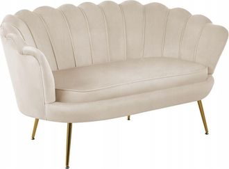 OEM Sof&aacute; Dos Plazas Tapizado Terciopelo Beige Claro Furnitex