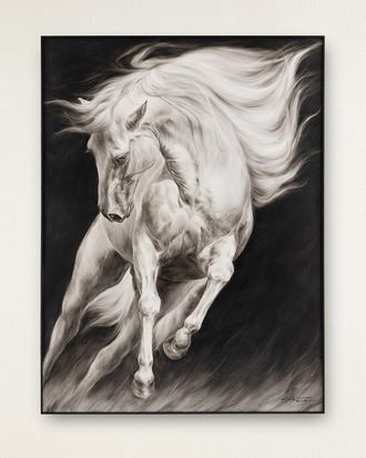 John-Richard Surging Equine Original Oil Painting on Canvas by LM Zhou