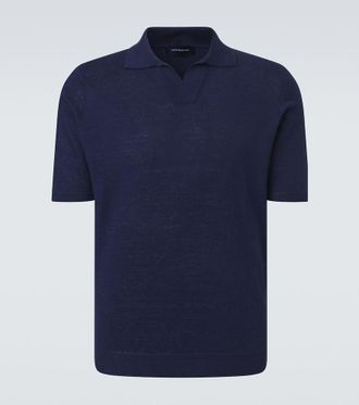 Thom Sweeney Polo de lino y algod&oacute;n