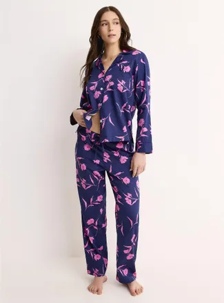 Lauren Ralph Lauren Womens Pink and blue pattern poplin pyjama set