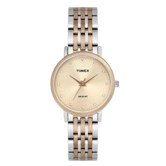 Timex Dress Quartz Rose Gold Dial Ladies Watch TW2T38700