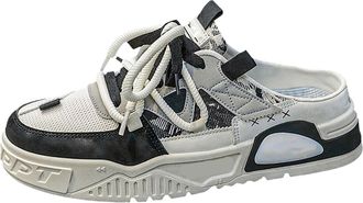 Generic Mens Mesh Outdoor Casual Thick Closed Toe Canvas Half Slippers Mens Casual Shoes Size 15 Wide (Black, 5.5)