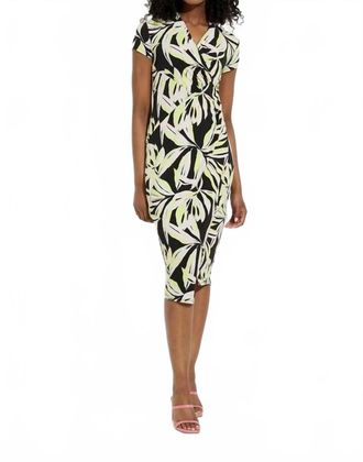 Joseph Ribkoff Wrap Midi Dress In Black/multi