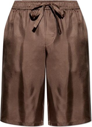 Dolce & Gabbana Zijden shorts - Heren - Korte Broeken - Bruin - L - Leer - Korte Broeken