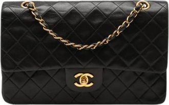 Chanel Pre-owned Quilted Lambskin Shoulder Bag - Dames - Vintage Schoudertas - Zwart - ONE Size - Leer - Vintage