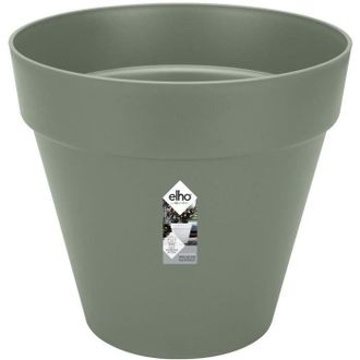 ELHO Jardineras Redonda Loft Urban - Pl&aacute;stico - Perforada - Dep&oacute;sito - Con Ruedas - &Oslash;40 - Verde