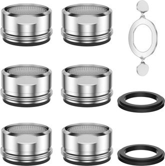 None Vinabo Aeratore Rubinetto 6pz, M24 Aeratore Rubinetto Bagno,Filtro per Rubinetto Cucina,Aereatore Rubinetti,Filtro Acqua Rubinetto in Acciaio Inox