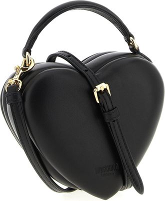 Moschino Womens Love Me Shoulder Bag Black Polyester