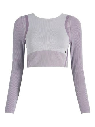 On Running Studio gebreide cropped top met lange mouwen - Paars