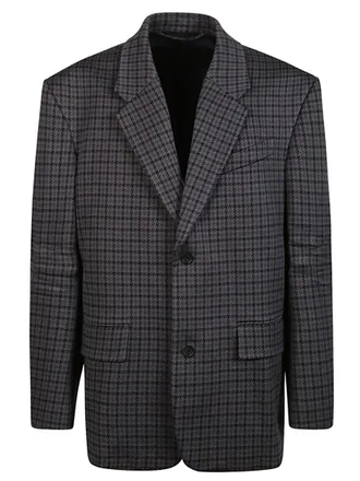 Balenciaga Black Check Pattern Jacket