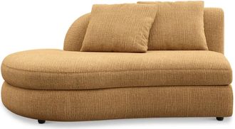 Castlery Fable Left Chaise Customized, (Washed Chenille) Caramel, Machine Washable, Ultra Deep Seats for Sofas, Brown, Castlery