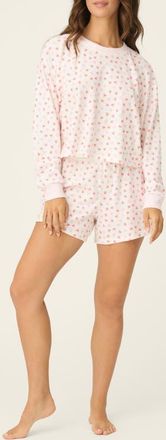 PJ Salvage Boyfriend Boxer Short Pajamas in Ivory at Nordstrom, Size X-Large