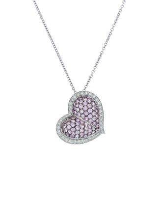 Diana M. Jewels Fine Jewelry 18K 3.00 Ct. Tw. Diamond & Sapphire Heart Necklace
