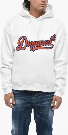 Dsquared2 Cotton Hoodie With Embossed Sponge-Effect Logo Dsquared2